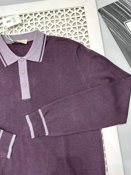 Мужское поло Brunello Cucinelli мужской бордовый 132807-3