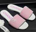 Шлепки Chanel женский текстиль розовый 151165-1