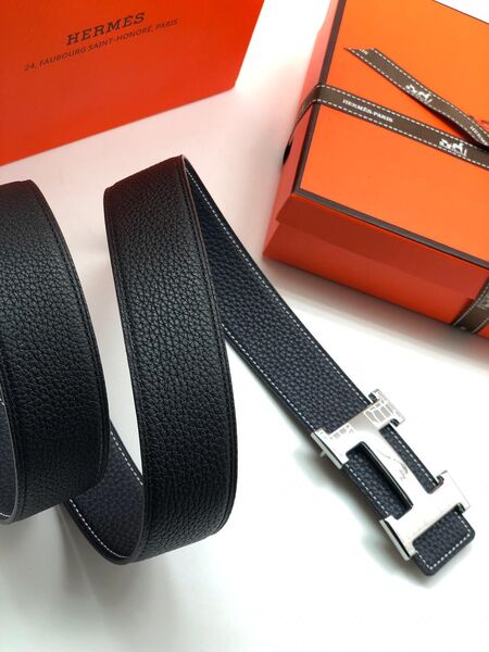 Мужской ремень Hermès мужской кожа черный 52480-6