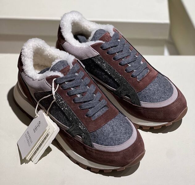 Кроссовки Brunello Cucinelli женский текстиль графитовый 164888