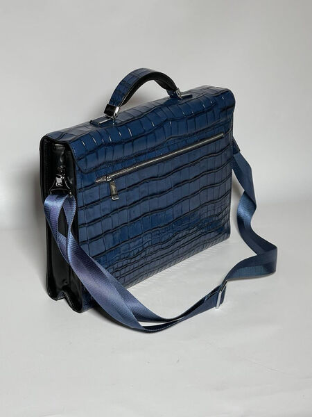 Мужской портфель Brioni мужской кожа синий 147902-4