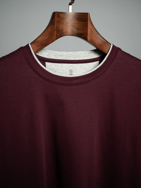 Мужская футболка Brunello Cucinelli мужской бордовый 151697-4