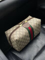 Мужской несессер косметичка Gucci мужской кожа бежевый 110050-4
