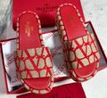 Шлепки Valentino женский текстиль бордовый 119534-2