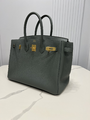 Сумка Hermès Birkin 35 ручная работа женский кожа болотный 96809-4