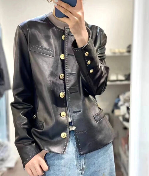 Куртка Celine женский кожа черный 156749