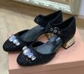 Туфли Miu Miu женский текстиль черный 136116-1