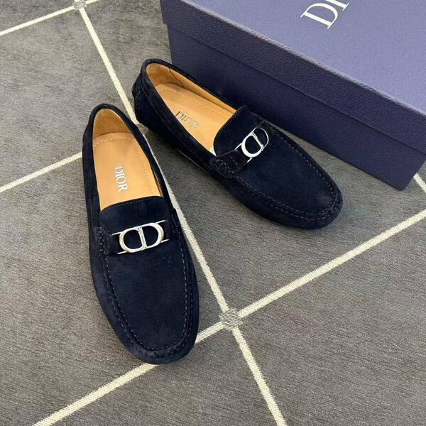 Мужские мокасины Christian Dior мужской замша синий 190506-3