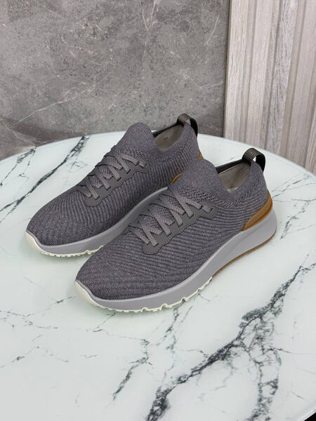 Мужские кроссовки Brunello Cucinelli мужской текстиль графитовый 184962-2