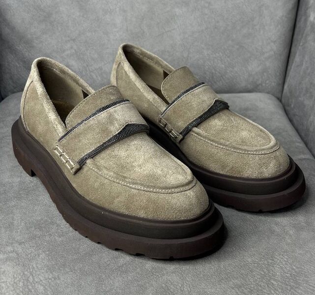 Лоферы Brunello Cucinelli женский замша графитовый 175301