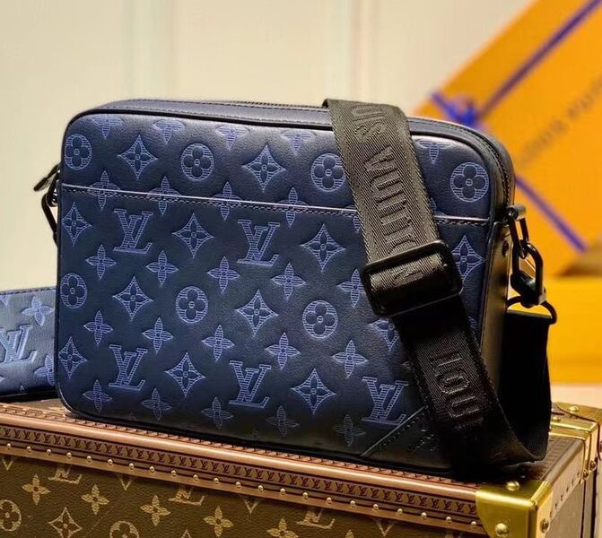 Мужская сумка мессенджер Louis Vuitton мужской кожа синий 97465
