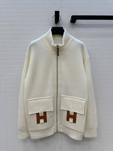 Кардиган Hermès женский вязаная ткань белый 199299