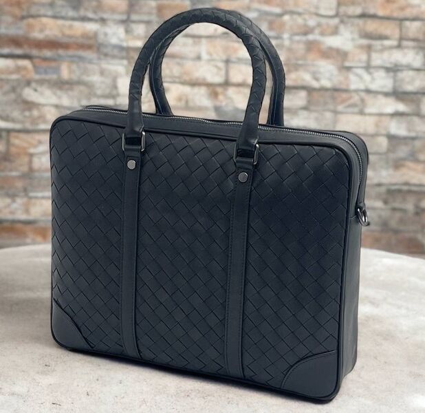 Мужской портфель Bottega Veneta мужской кожа черный 123786