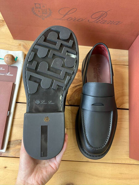 Мужские лоферы Loro Piana мужской кожа синий 135764-3