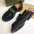 Лоферы Gucci женский кожа черный 122869-1