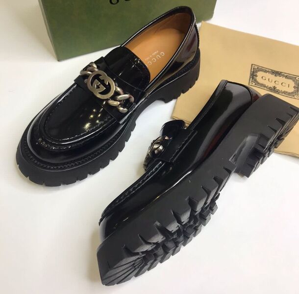 Лоферы Gucci женский кожа черный 122869
