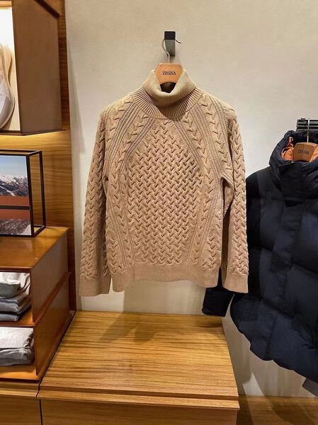 Мужской свитер Zegna мужской вязаная ткань бежевый 130960-3