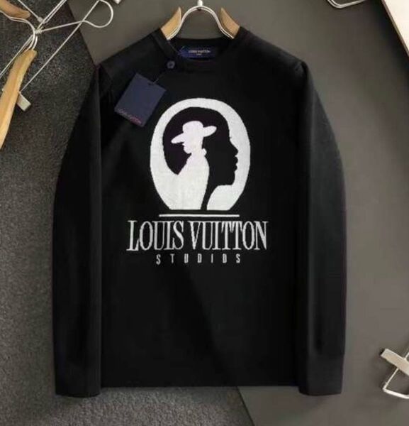 Мужской свитер Louis Vuitton мужской вязаная ткань черный 130900