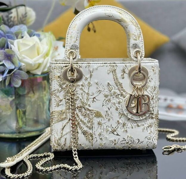 Сумка Christian Dior Lady женский кожа белый 156336