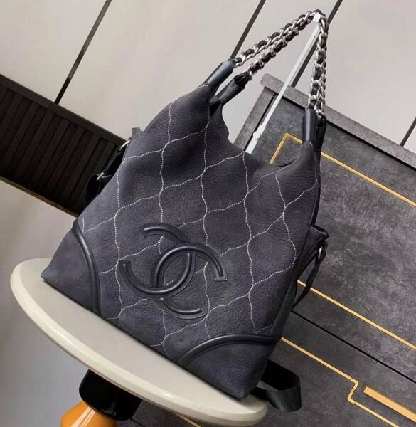 Сумка Chanel женский нубук графитовый 197099