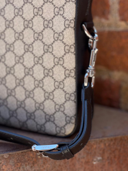 Мужской портфель Gucci мужской кожа бежевый 52072-5