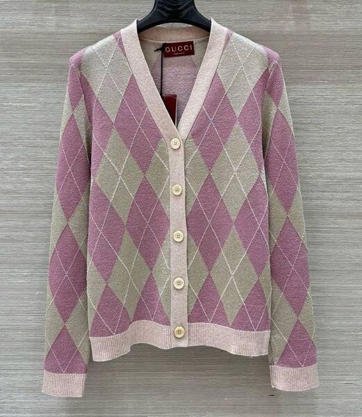 Кардиган Gucci женский вязаная ткань фиолетовый 179294