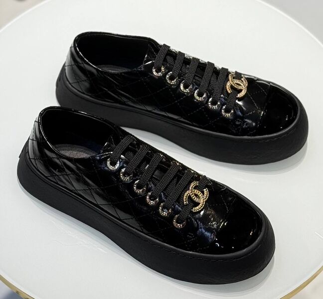 Кеды Chanel женский кожа черный 195900