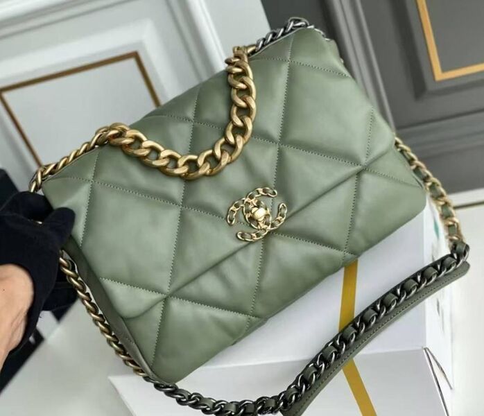 Сумка Chanel женский кожа болотный 182014