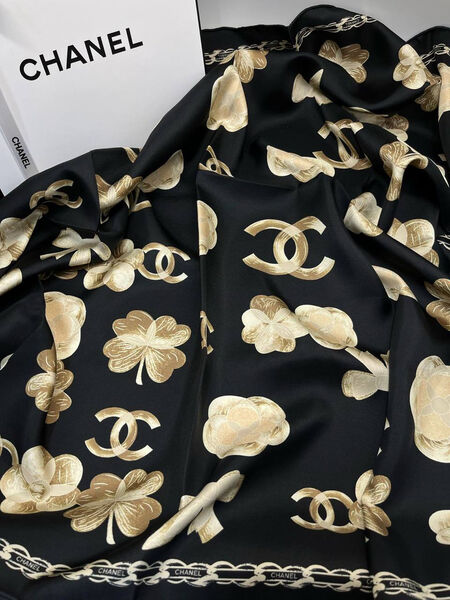 Платок Chanel женский шелк черный 197769