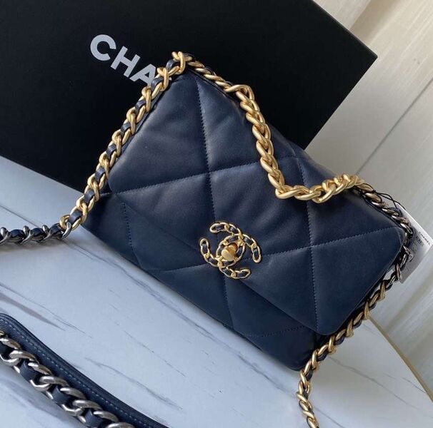 Сумка Chanel (26 см) женский кожа синий 73548