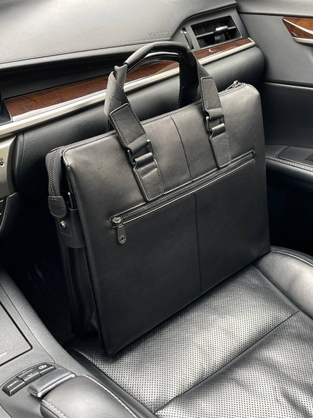 Мужской портфель Montblanc мужской кожа черный 52096-3