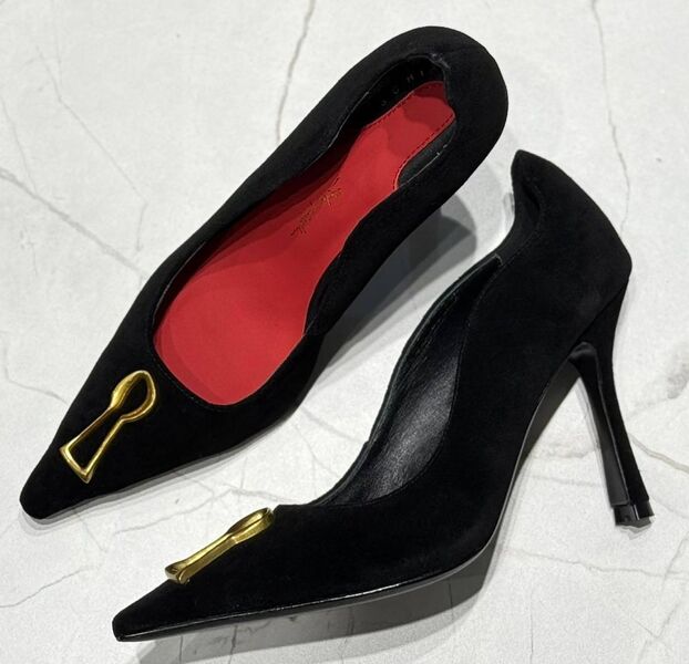 Туфли Schiaparelli женский замша черный,серебристый 172644