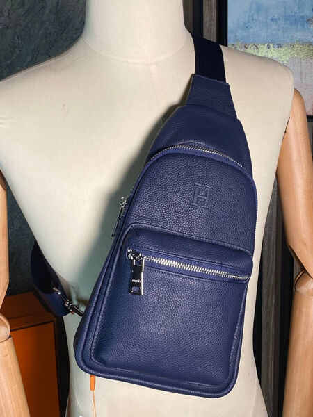 Мужская сумка слинг Hermès мужской кожа синий 144449-2