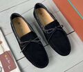 Мужские мокасины Loro Piana мужской замша черный 152185-1