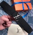Мужской ремень Louis Vuitton мужской кожа черный 52839-1