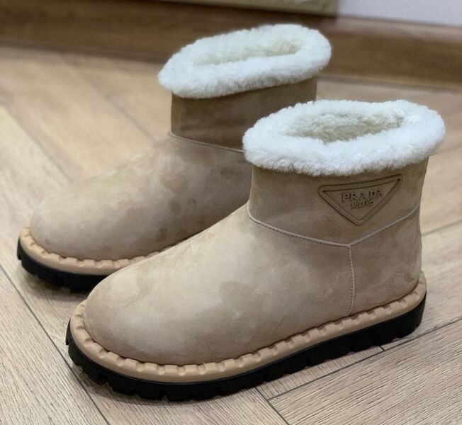 Угги Prada женский замша бежевый 131145