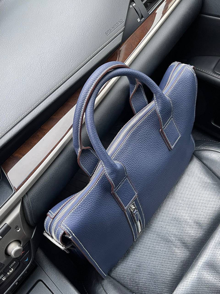Мужской портфель Hermès мужской кожа синий 96808-5
