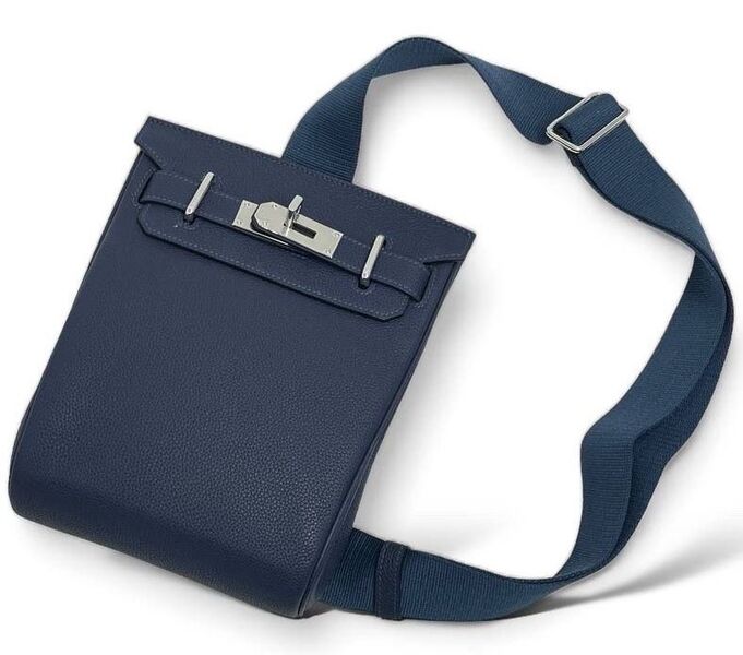 Мужская сумка слинг Hermès мужской кожа синий 123789