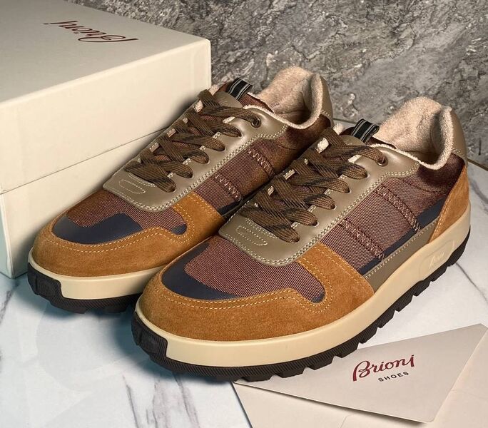 Мужские кроссовкт Brioni мужской текстиль 169507