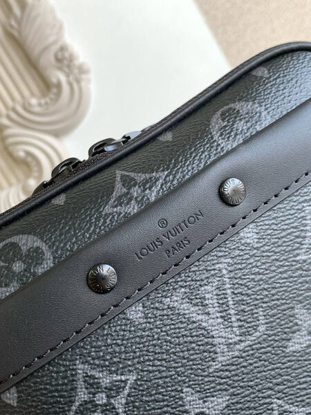 Мужская сумка мессенджер Louis Vuitton мужской кожа черный 200796-5