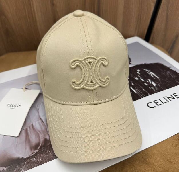 Кепка Celine женский хлопок бежевый 184919