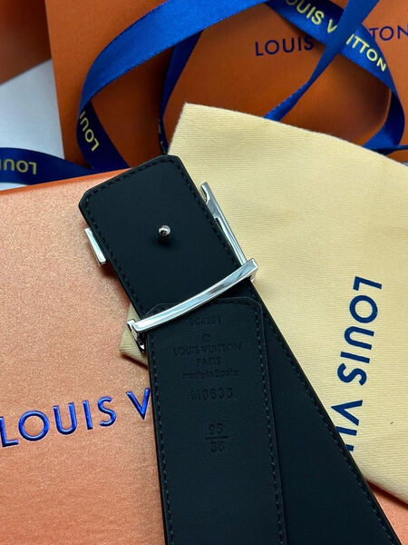 Мужской ремень Louis Vuitton мужской кожа черный 107684-4