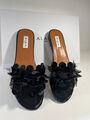 Шлепки Alaïa женский кожа черный 120322-2
