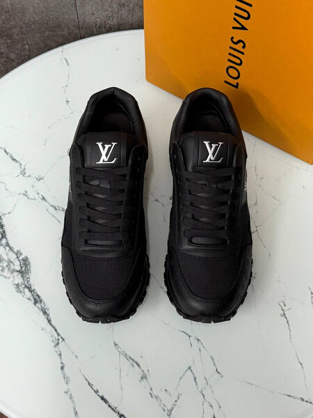 Мужские кроссовки Louis Vuitton мужской кожа черный 190433-3