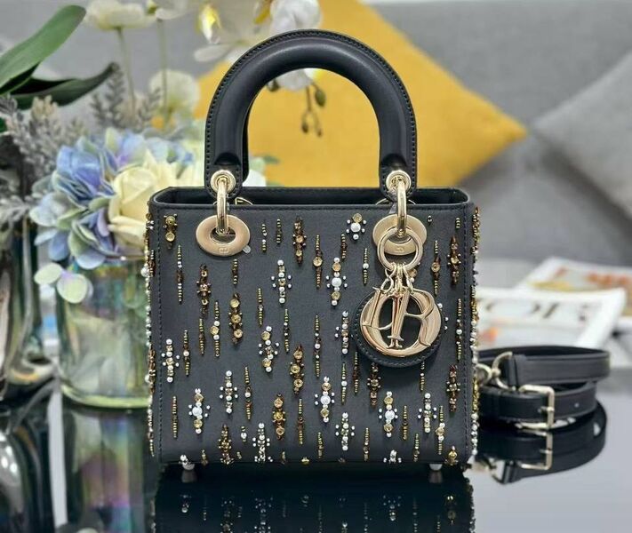 Сумка Christian Dior Lady женский кожа графитовый 196555