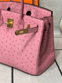 Сумка Hermès Birkin 30 Ostrich Terre Cuite Hardware женский кожа розовый 122723-6