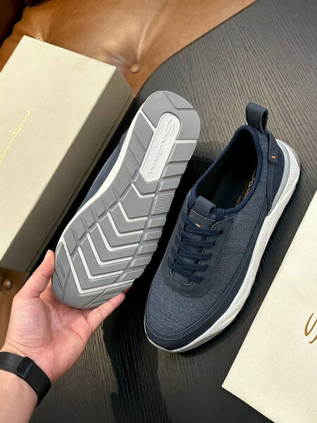 Мужские кроссовки Santoni мужской текстиль синий 195368-3