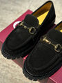 Лоферы Gucci женский замша черный 200419-3