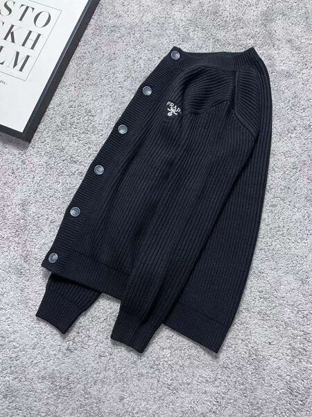 Мужской кардиган Prada мужской вязаная ткань черный 126818-9