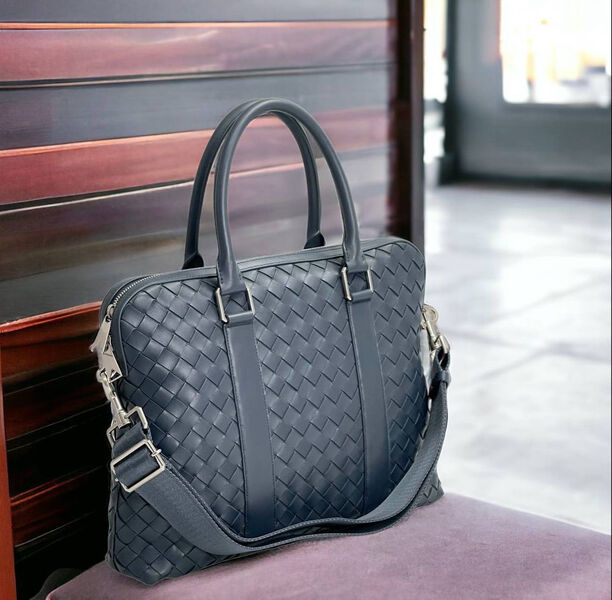Мужской портфель Bottega Veneta мужской кожа синий 149909-2
